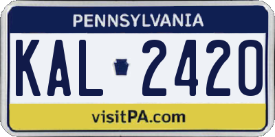 PA license plate KAL2420
