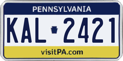 PA license plate KAL2421