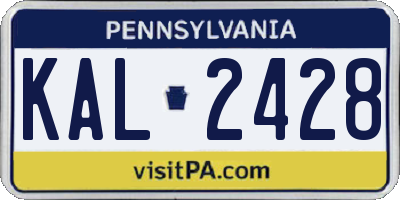 PA license plate KAL2428