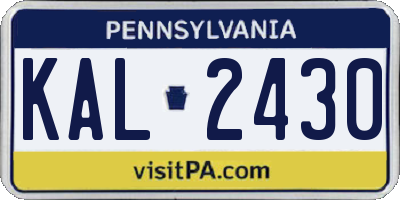 PA license plate KAL2430