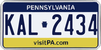 PA license plate KAL2434