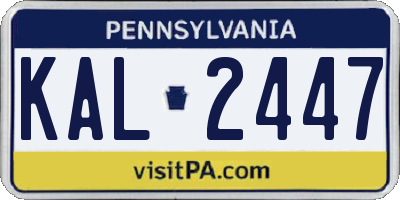 PA license plate KAL2447