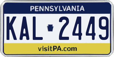 PA license plate KAL2449