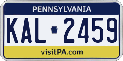 PA license plate KAL2459