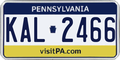 PA license plate KAL2466
