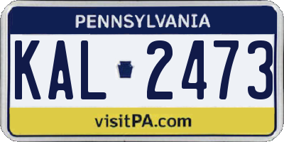 PA license plate KAL2473