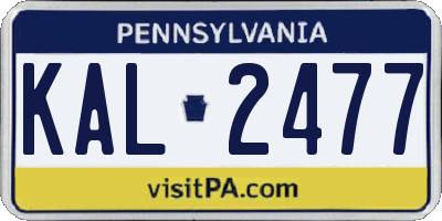 PA license plate KAL2477