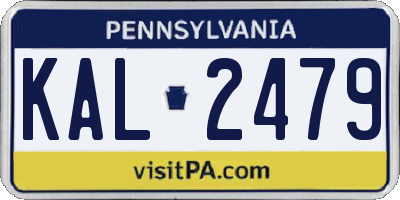 PA license plate KAL2479
