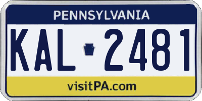PA license plate KAL2481