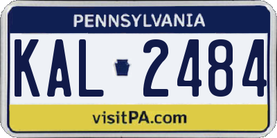 PA license plate KAL2484