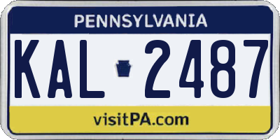 PA license plate KAL2487
