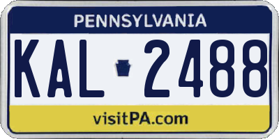 PA license plate KAL2488