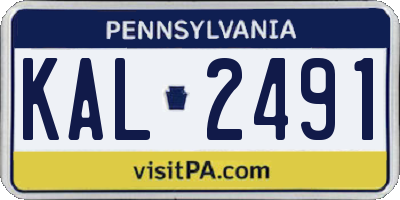 PA license plate KAL2491