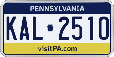 PA license plate KAL2510