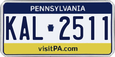 PA license plate KAL2511