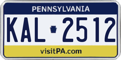 PA license plate KAL2512