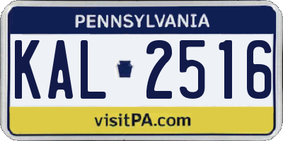 PA license plate KAL2516