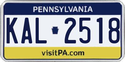 PA license plate KAL2518
