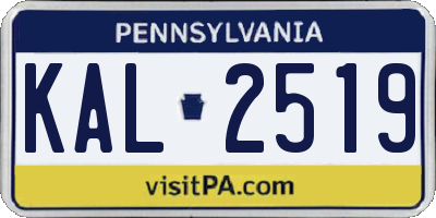 PA license plate KAL2519