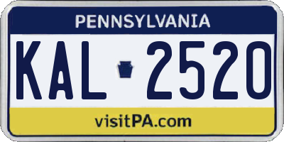 PA license plate KAL2520
