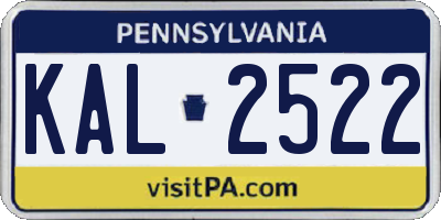 PA license plate KAL2522