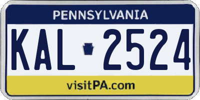 PA license plate KAL2524