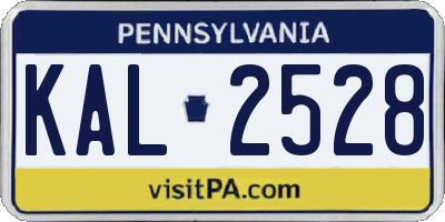 PA license plate KAL2528