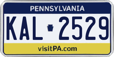 PA license plate KAL2529