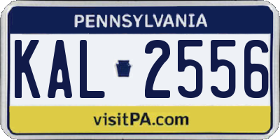 PA license plate KAL2556