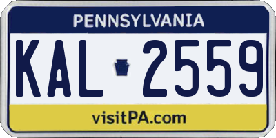 PA license plate KAL2559