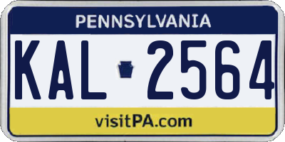 PA license plate KAL2564