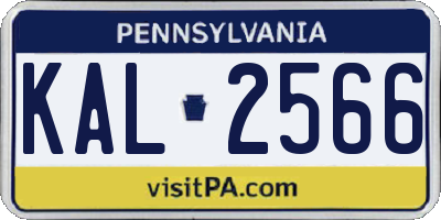 PA license plate KAL2566
