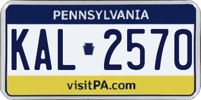 PA license plate KAL2570
