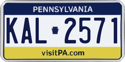 PA license plate KAL2571