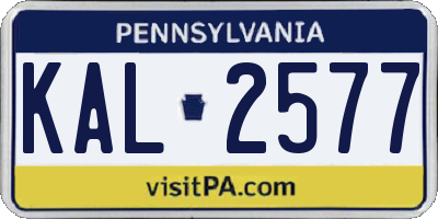 PA license plate KAL2577