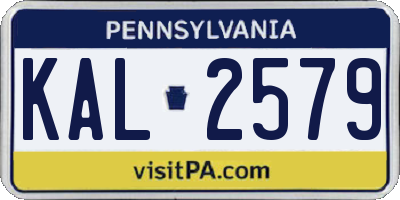 PA license plate KAL2579