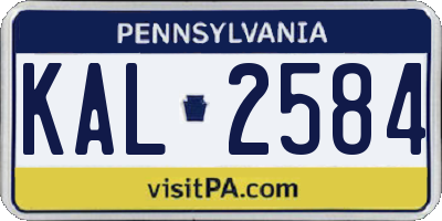 PA license plate KAL2584
