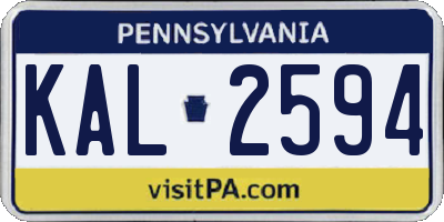 PA license plate KAL2594