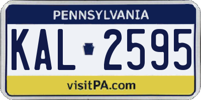 PA license plate KAL2595