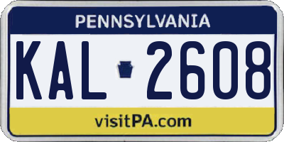 PA license plate KAL2608