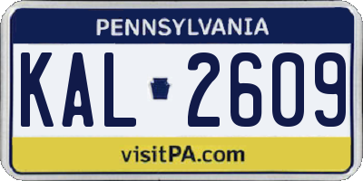 PA license plate KAL2609