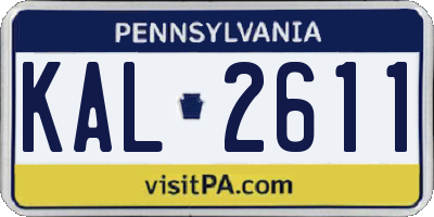 PA license plate KAL2611