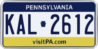 PA license plate KAL2612