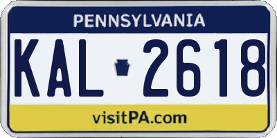 PA license plate KAL2618