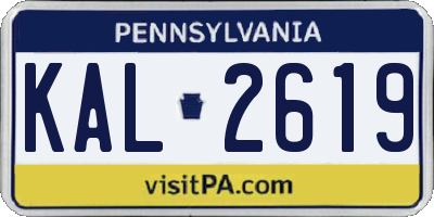 PA license plate KAL2619