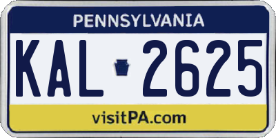 PA license plate KAL2625