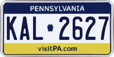 PA license plate KAL2627