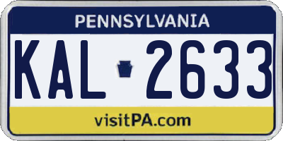 PA license plate KAL2633