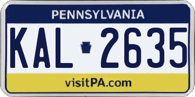 PA license plate KAL2635