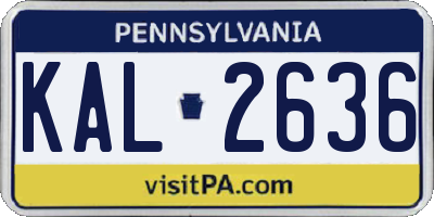 PA license plate KAL2636